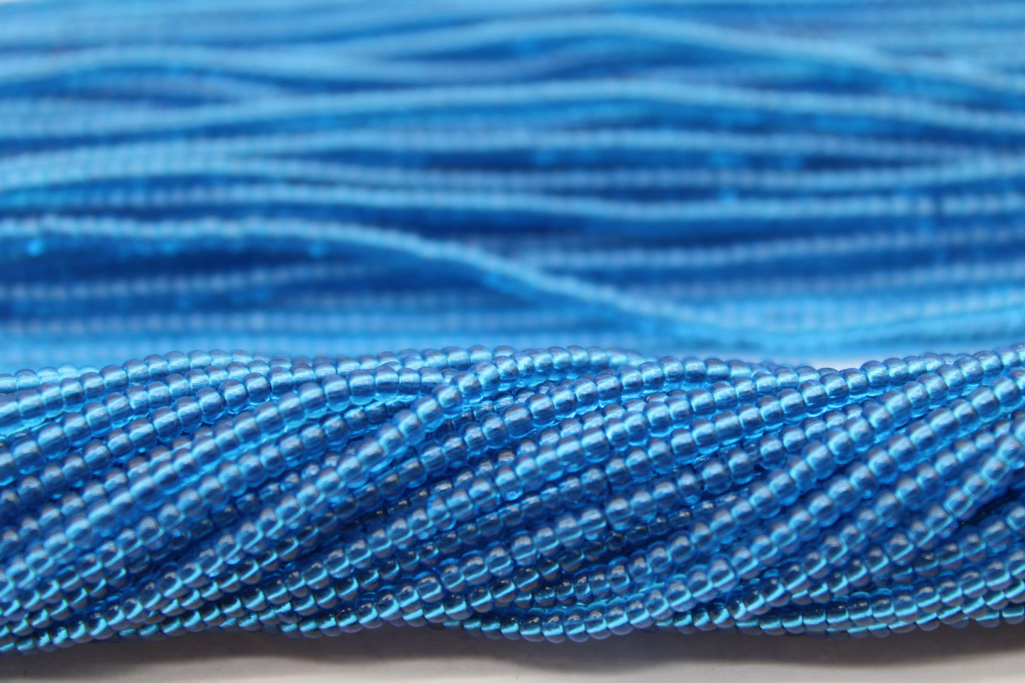 11/0 Preciosa Seed Beads, Aqua Blue Transparent, 1 Hank, Czech Seed Beads, Embroidery Material, Jewelry Supply, 60150
