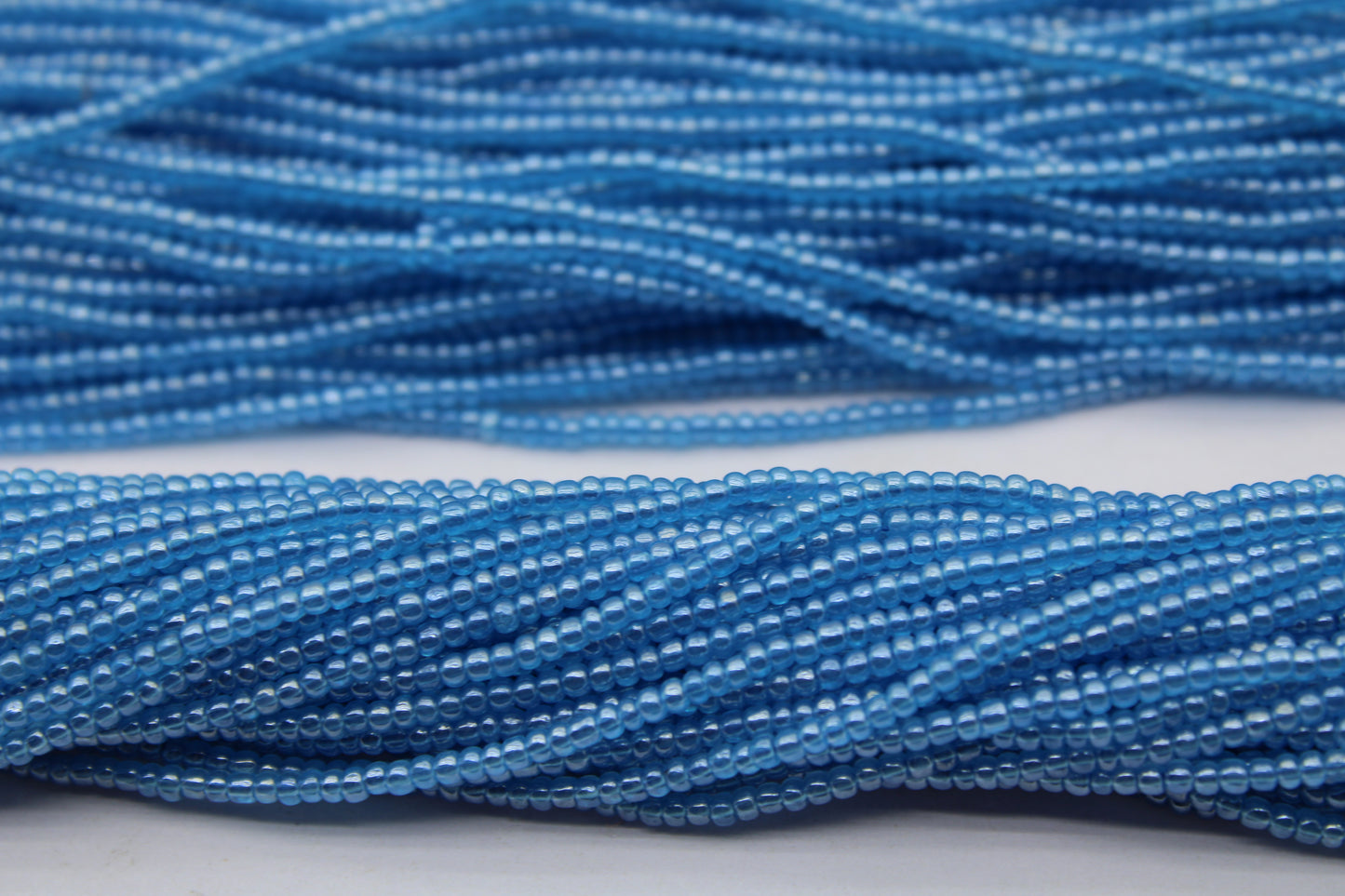 11/0 Preciosa Seed Beads, Aqua Blue Transparent Luster, 1 Hank, Czech Seed Beads, Embroidery Material, Jewelry Supply, 1056