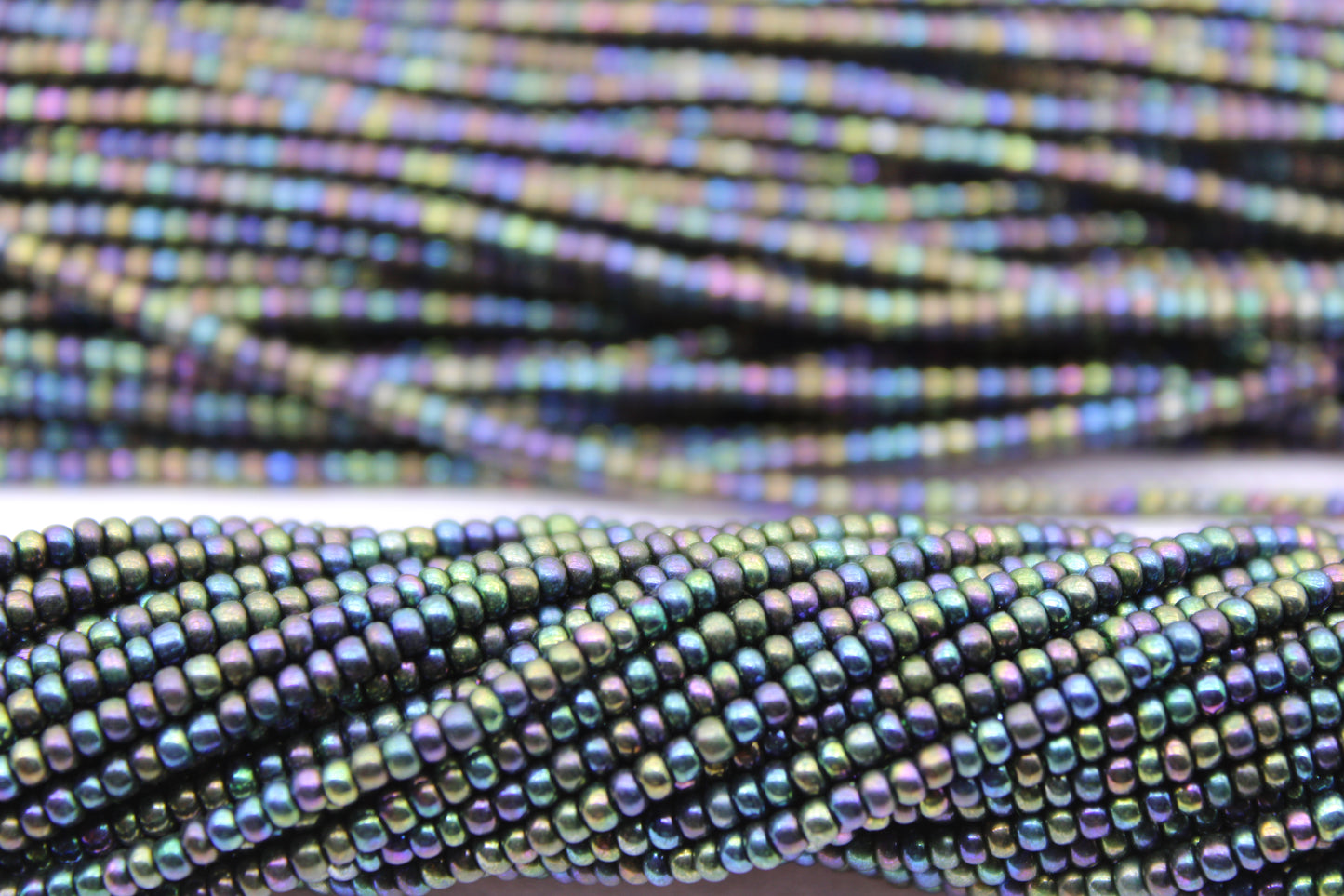 11/0 Preciosa Seed Beads, Green Iris Opaque Luster, 1 Hank, Czech Seed Beads, Embroidery Material, Jewelry Supply, 59155