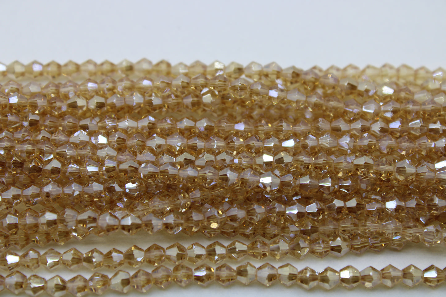 4mm Crystal Bicone Beads, Embroidery Material, Jewelry supply, Silk Gold AB