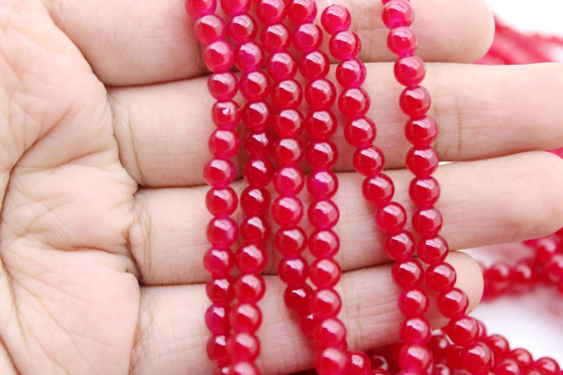 4 mm Ruby Red Glass Beads | High-Quality Beads for Embroidery and Jewelry Making
