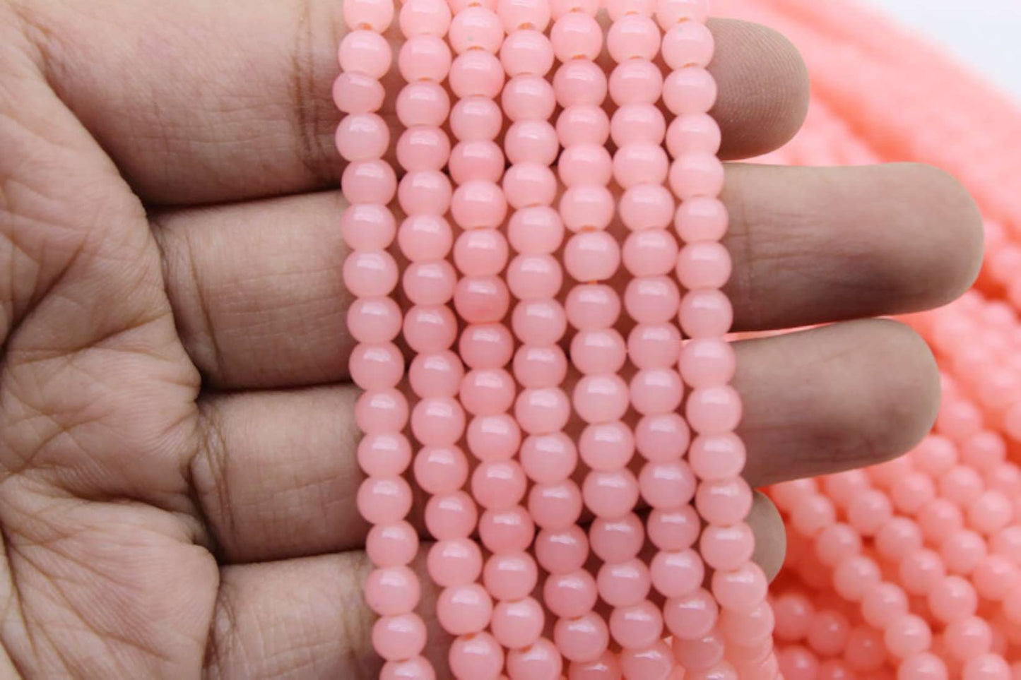 4 mm Blush Pink Glass Beads | High-Quality Beads for Embroidery and Jewelry Making
