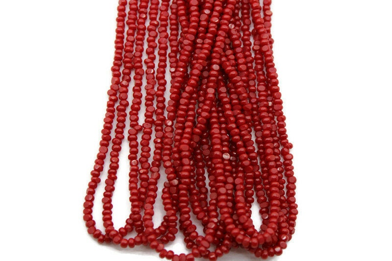 11/0 Charlotte true Cut Beads Op. Dark Red (2 Perfect Facets) 10/20/50/250/500 Grams, Embroidery Material, Jewelry Supply, Vintage Premium True Cuts, 93210
