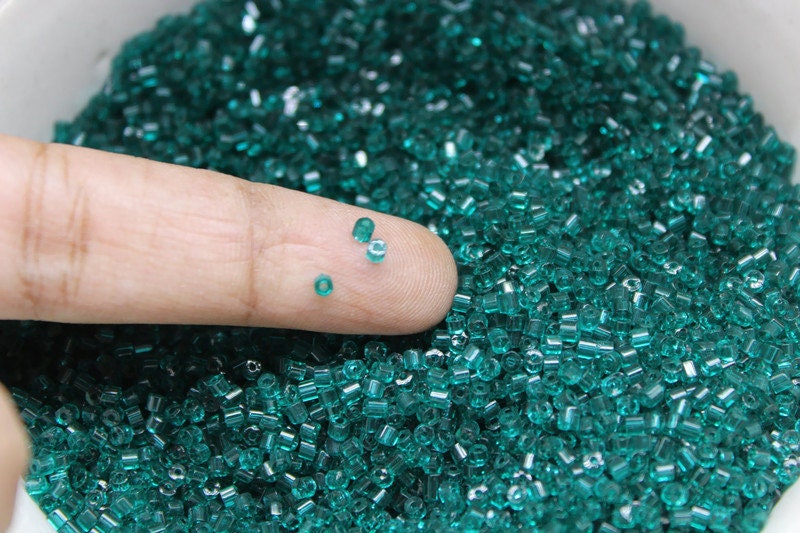 11/0 Preciosa 2 Cut Beads, Tr. Sea Green, Hexagon Glass Czech Seed Beads, 20/50/100 Grams Packs, Preciosa Ornella Beads, Embroidery Beads, Jewelry Findings, 50710/S5