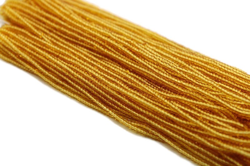 13/0 Charlotte Cut Beads, Tr. Gold, 1/3/5 Hanks, Preciosa Ornella Beads, Embroidery Beads, Craft Supply, Jewelry Findings, 10070.