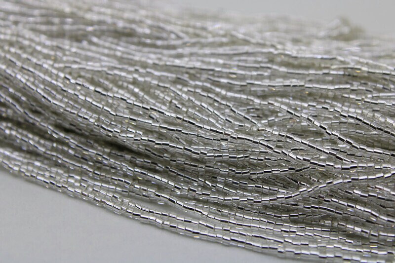 Miyuki Hexagon 2 Cut, 15/0, Silver Silver-Lined Japanese Beads, 1 Hank, Embroidery Beads, Jewelry Findings, Vintage Beads, Hex Cut Beads