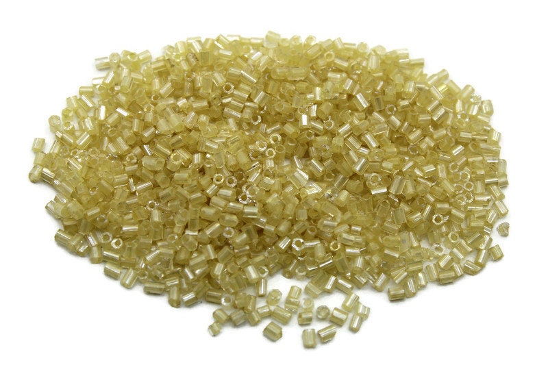 11/0 2 Cut Seed Beads, Light Lemon Luster, 20/50/100 Grams Packs, Embroidery making, Economical Jewelry Making, Indian Hex Cut, Hexagon Beads, 1114/18.