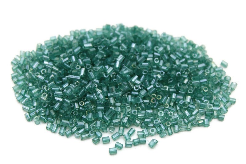11/0 2 Cut Seed Beads, Serpent Green, 20/50/100 Grams Packs, Embroidery making, Economical Jewelry Making, Indian Hex Cut, Hexagon Beads, 7M/27.