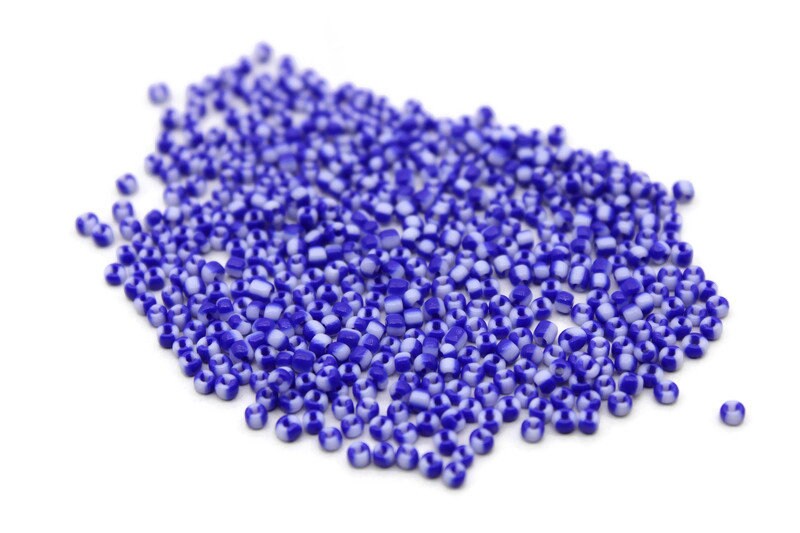 11/0 Navy Blue-White Striped Seed Beads, 20/50/100 Grams Packs, Embroidery Beads, Jewelry Beads, Craft Supply, Rondelle Beads, Indian Seed Beads, 481/4.