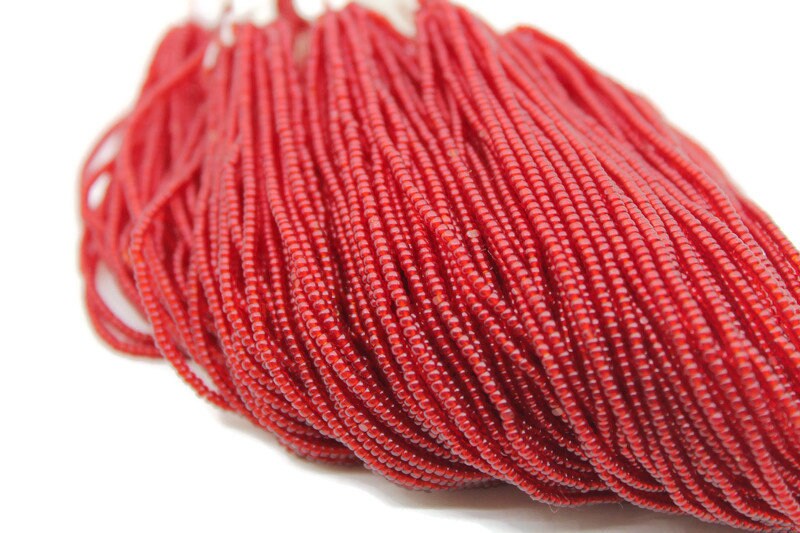 13/0 Charlotte Cut Beads, Tr. Red, 1/3/5 Hanks, Preciosa Ornella Beads, Embroidery Beads, Craft Supply, Jewelry Findings, 90090.