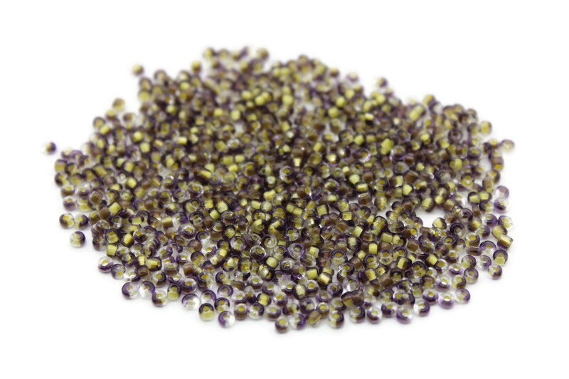 11/0 L. Brown-Yellow Striped Seed Beads, 20/50/100 Grams Packs, Embroidery Beads, Jewelry Beads, Craft Supply, Rondelle Beads, Indian Seed Beads, 491/8.