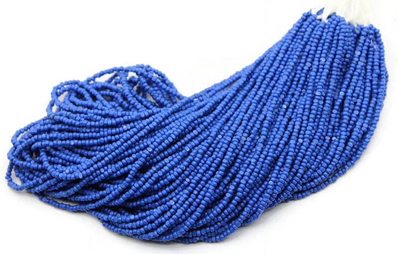 11/0 Charlotte true Cut Beads Teal Blue Opaque (2 Perfect Facets) 1/3/5 Hanks. Embroidery Material, Jewelry Supply, Vintage Premium True Cuts, 33210