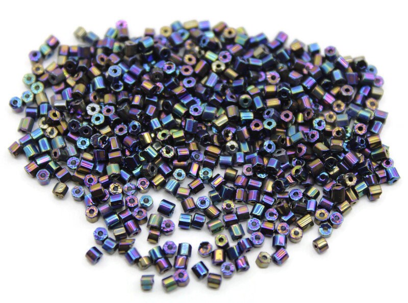 11/0 Preciosa 2 Cut Beads, Purple Iris Metallic, Hexagon Glass Czech Seed Beads, 20/50/100 Grams Packs, Preciosa Ornella Beads, Embroidery Beads, Jewelry Findings, 59135/S23