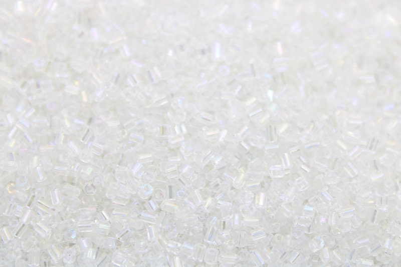 11/0 Preciosa 2 Cut Beads, White Rainbow Transparent, Hexagon Glass Czech Seed Beads, 20/50/100 Grams Packs, Preciosa Ornella Beads, Embroidery Beads, Findings, 58205/S35