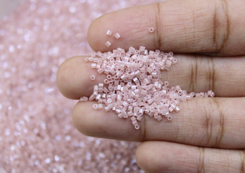 Matsuno Hexagon 2 Cut, 15/0, Dusty Rose, Japanese Seed Beads, 10/20/50 Grams, Hex Cut Beads, MGB Glass Beads, Embroidery Material, (339)/S10