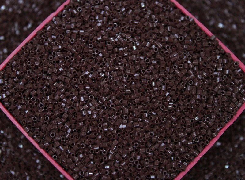 Miyuki Hexagon 2 Cut, 15/0, Opaque Chocolate Brown, Japanese Seed Beads, 10/20/50 Grams, Hex Cut Beads, Miyuki Beads, Embroidery Material, 409/S27