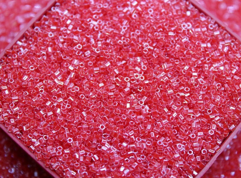 Miyuki Hexagon 2 Cut, 15/0, Raspberry Inside-Color, Japanese Seed Beads, 10/20/50 Grams, Hex Cut Beads, Miyuki Beads, Embroidery Material, Jewelry Material, 226/S3
