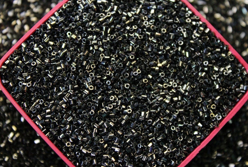 Miyuki Hexagon 2 Cut, 15/0, Olive Metallic, 10/20/50 Grams, Hex Cut Beads, Miyuki Glass Beads, Embroidery Material, 459/S29