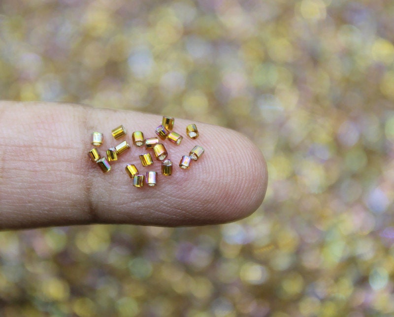 15/0 Czech 2 Cut, Dark Topaz Rainbow, Hex Glass Seed Beads, 10/20/50/100 Grams Packs, Embroidery making, Jewelry Making, Vintage Beads, Supply, 173M/13