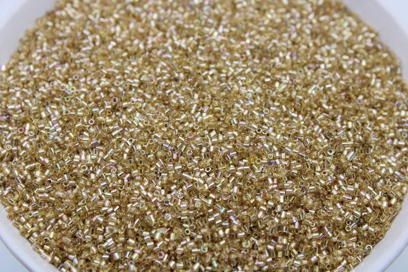 15/0 Czech Hexagon 2 Cut, Gold AB, 10/20/50/100 Grams Packs, Embroidery making, Jewelry Making, Vintage Beads, craft Supply, Seed Beads, 22RB/18