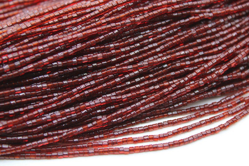 Miyuki Hexagon 2 Cut, 15/0, Burgundy, Japanese Beads, 1 Hank, Embroidery Beads, Jewelry Findings, Vintage Beads, Hex Cut Beads, Supply