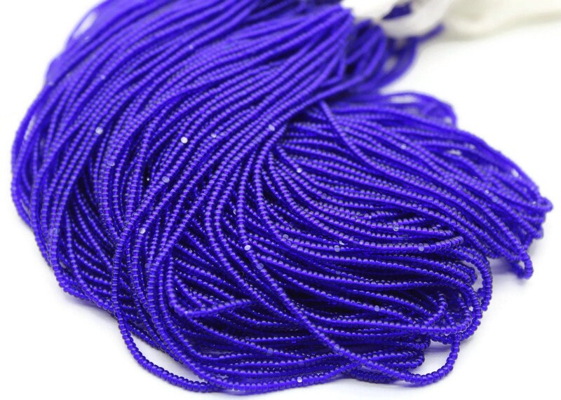 13/0 Charlotte Cut Beads, Tr. Dark Capri Blue, 1/3/5 Hanks, Preciosa Ornella Beads, Embroidery Beads, Craft Supply, Jewelry Findings, 30100.