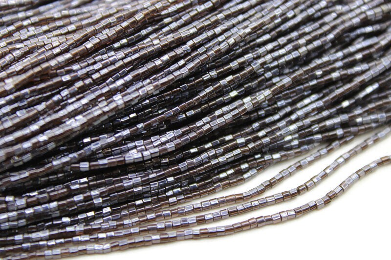 Miyuki Hexagon 2 Cut, 15/0, Dark Sable, Japanese Beads, 1 Hank, Embroidery Beads, Jewelry Findings, Vintage Beads, Hex Cut Beads, Supply