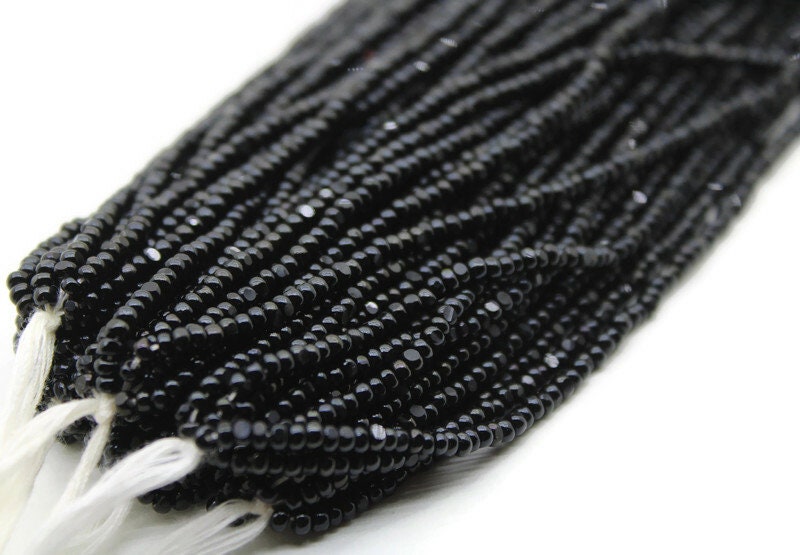10/0, 9/0, Charlotte True Cut Beads, Jet Black Opaque (2 Perfect Facets) Premium True Cuts, 1 Hank, Embroidery Material, Jewelry Supply, 23980