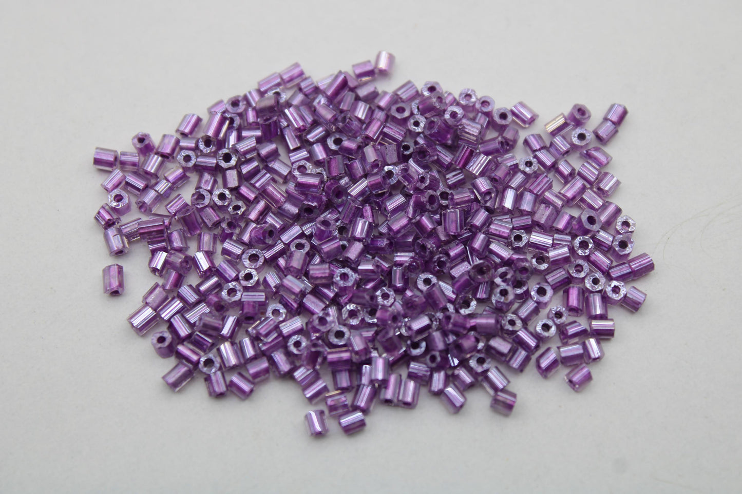 11/0 2 Cut, Purple Transparent/Pink Lined Seed Beads, 20/50/100 Grams Packs, Hex Cut, Color-lined Beads, Inside Color Beads, Indian Seed Bead, 312