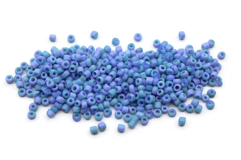11/0 Tropical Blue-Aqua Blue Striped Seed Beads, 20/50/100 Grams Packs, Embroidery Beads, Jewelry Beads, Craft Supply, Indian Seed Beads, 512/27.
