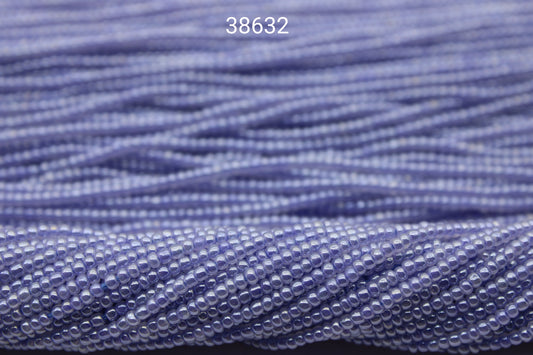 11/0 Preciosa Seed Beads, Light Sapphire Opaque Luster, 1 Hank, Czech Seed Beads, Embroidery Material, Jewelry Supply, 38632