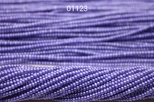 11/0 Preciosa Seed Beads, Bluish Purple Opaque Luster, 1 Hank, Czech Seed Beads, Embroidery Material, Jewelry Supply, 01123.