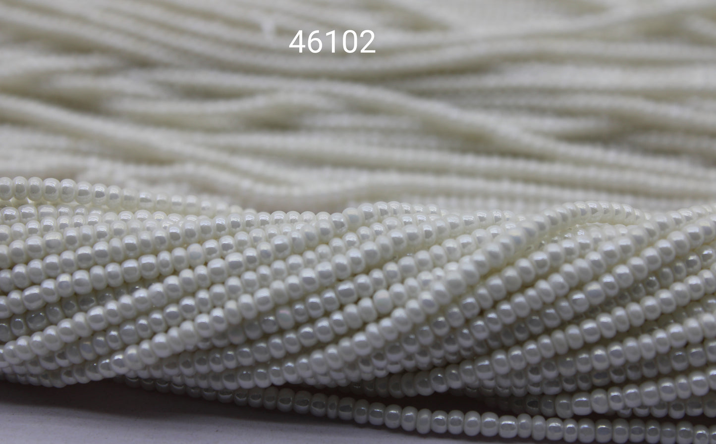 11/0 Preciosa Seed Beads, White Luster, 1 Hank, Czech Seed Beads, Embroidery Material, Jewelry Supply, 46102