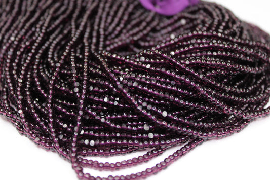 8/0 Charlotte True Cut Beads, Tr. Amethyst (2 Facets) 1 Strand, Craft Supplies, Jewelry making, Embroidery materials, Vintage beads, 20080
