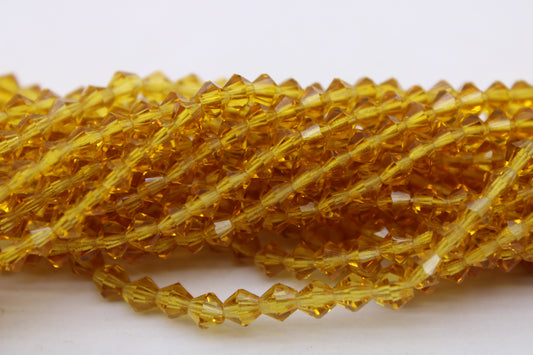 4mm Czech Crystal Bicone Beads, Embroidery Material, Jewelry supply, Topaz