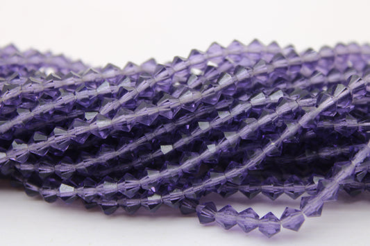 4mm Czech Crystal Bicone Beads, Embroidery Material, Jewelry supply, Voilet