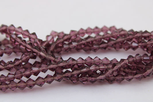 4mm Czech Crystal Bicone Beads, Embroidery Material, Jewelry supply, L.Amethyst