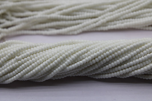 11/0 Preciosa Seed Beads, White Opaque, 1 Hank, Czech Seed Beads, Embroidery Material, Jewelry Supply, 03050