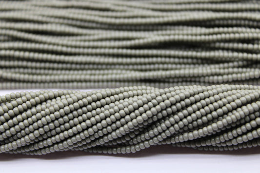 11/0 Preciosa Seed Beads, Gray Opaque, 1 Hank, Czech Seed Beads, Embroidery Material, Jewelry Supply, 43020