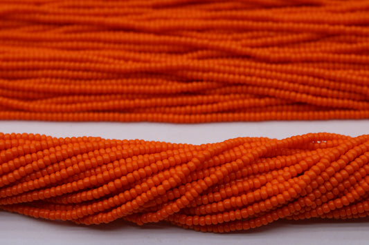 11/0 Preciosa Seed Beads, Dark Orange Opaque, 1 Hank, Czech Seed Beads, Embroidery Material, Jewelry Supply, 93130