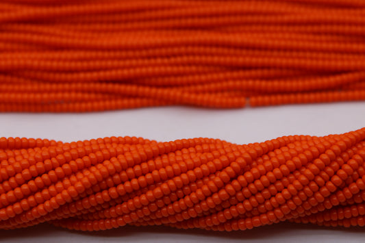 11/0 Preciosa Seed Beads, Deep Orange Opaque, 1 Hank, Czech Seed Beads, Embroidery Material, Jewelry Supply, 93140