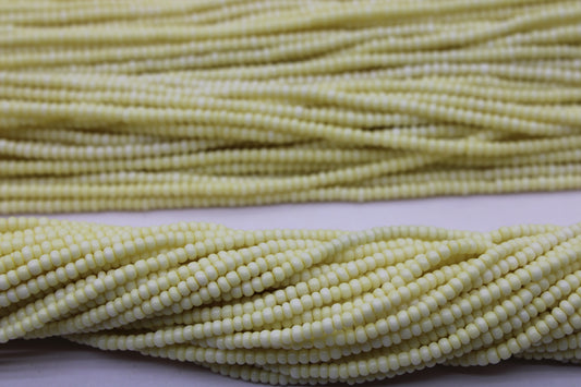 11/0 Preciosa Seed Beads, Cream Frosted, 1 Hank, Czech Seed Beads, Embroidery Material, Jewelry Supply, 1001