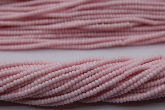 11/0 Preciosa Seed Beads, Light Pink Frosted, 1 Hank, Czech Seed Beads, Embroidery Material, Jewelry Supply, 1003
