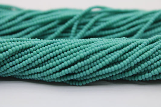 11/0 Preciosa Seed Beads, Turquoise Opaque, 1 Hank, Czech Seed Beads, Embroidery Material, Jewelry Supply, 63130