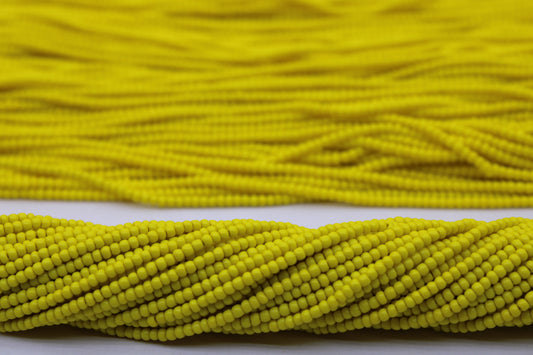 11/0 Preciosa Seed Beads, Deep Yellow Opaque, 1 Hank, Czech Seed Beads, Embroidery Material, Jewelry Supply, 83110