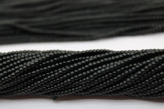 11/0 Preciosa Seed Beads, Jet Black Opaque, 1 Hank, Czech Seed Beads, Embroidery Material, Jewelry Supply, 23980