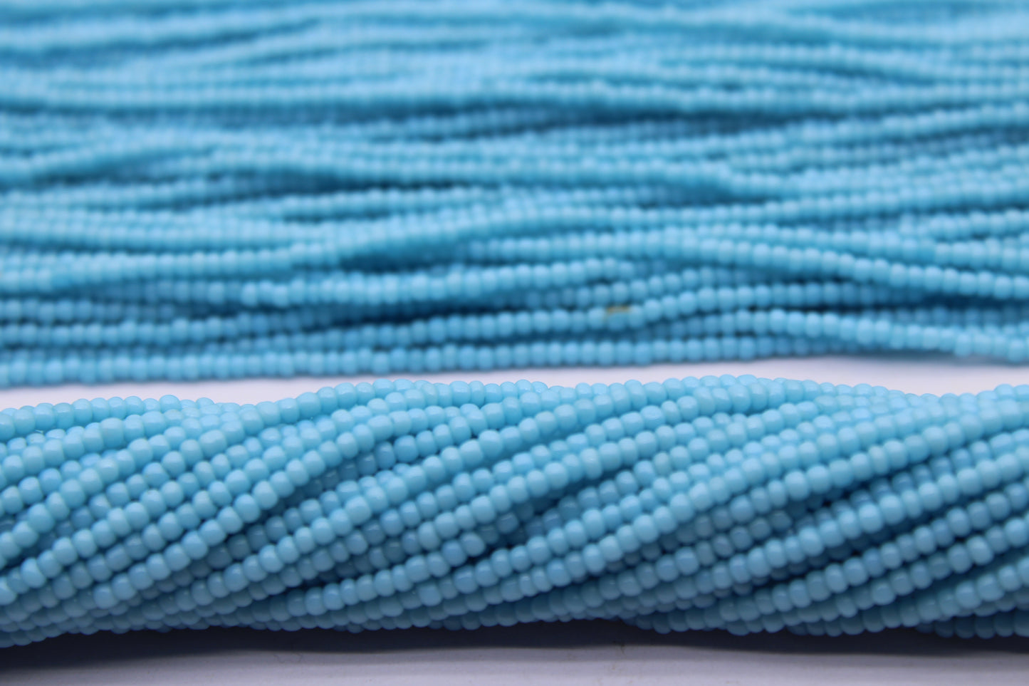 11/0 Preciosa Seed Beads, Light Opal Blue, 1 Hank, Czech Seed Beads, Embroidery Material, Jewelry Supply, 63000