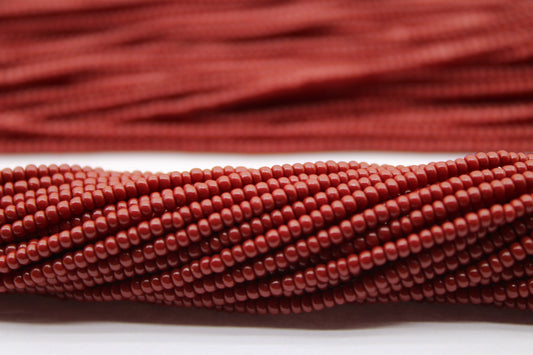 11/0 Preciosa Seed Beads, Reddish Brown Opaque, 1 Hank, Czech Seed Beads, Embroidery Material, Jewelry Supply, 93310