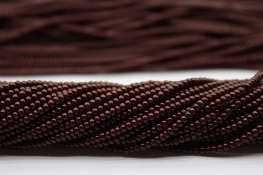 11/0 Preciosa Seed Beads, Dark Brown Opaque, 1 Hank, Czech Seed Beads, Embroidery Material, Jewelry Supply, 13780