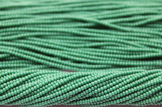 11/0 Preciosa Seed Beads, Serpent Green Opaque, 1 Hank, Czech Seed Beads, Embroidery Material, Jewelry Supply, 53240